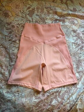 aerie Soft Coral High-Rise Bike Shorts